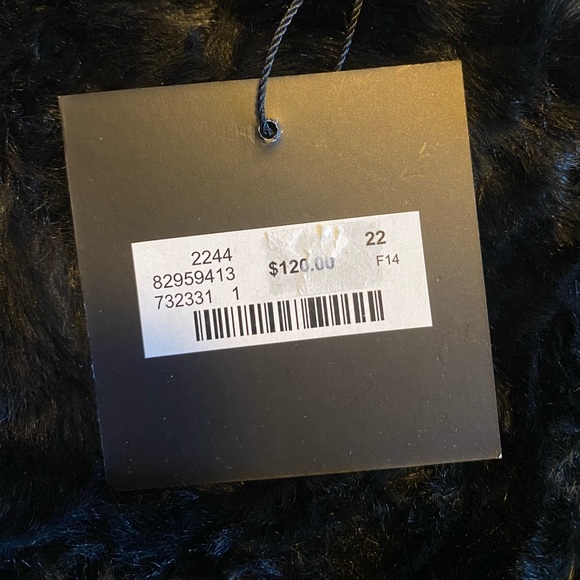 Faux Fur Open Vest with Faux Leather Detailing - Picture 7 of 7